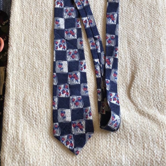 American Outpost Tie Blue, Red Floral - Picture 3 of 6